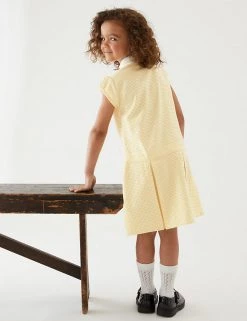 M&S Collection Dresses Girls' Gingham Pleated School Dress (2-14 Yrs) -School Uniform Sales Store SD 04 T76 6477 R0 X EC 2