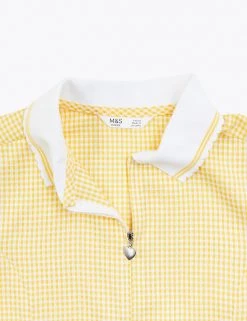 M&S Collection Dresses Girls' Gingham Pleated School Dress (2-14 Yrs) -School Uniform Sales Store SD 04 T76 6477 R0 X EC 4