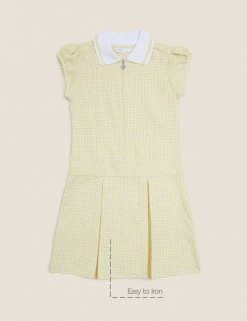 M&S Collection Dresses Girls' Gingham Pleated School Dress (2-14 Yrs) -School Uniform Sales Store SD 04 T76 6477 R0 X EC 90