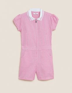 M&S Collection Dresses Girls' Gingham School Playsuit (2-14 Yrs) -School Uniform Sales Store SD 04 T76 6479 A0 X EC 90