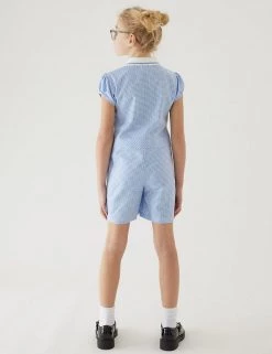 M&S Collection Dresses Girls' Gingham School Playsuit (2-14 Yrs) -School Uniform Sales Store SD 04 T76 6479 E1 X EC 2