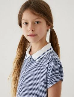 M&S Collection Dresses Girls' Gingham School Playsuit (2-14 Yrs) -School Uniform Sales Store SD 04 T76 6479 F0 X EC 1