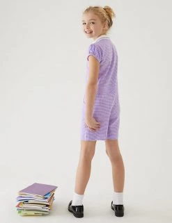 M&S Collection Dresses Girls' Gingham School Playsuit (2-14 Yrs) -School Uniform Sales Store SD 04 T76 6479 G0 X EC 2
