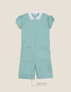 M&S Collection Dresses Girls' Gingham School Playsuit (2-14 Yrs) -School Uniform Sales Store SD 04 T76 6479 J0 X EC 90