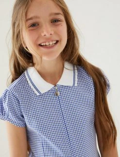 M&S Collection Dresses Girls' Gingham School Playsuit (2-14 Yrs) -School Uniform Sales Store SD 04 T76 6479 O4 X EC 1