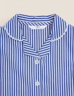 M&S Collection Dresses Girls' Pure Cotton Striped School Dress (2-14 Yrs) -School Uniform Sales Store SD 04 T76 6480 F0 X EC 3