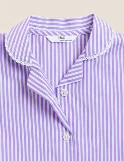 M&S Collection Dresses Girls' Pure Cotton Striped School Dress (2-14 Yrs) -School Uniform Sales Store SD 04 T76 6480 G0 X EC 3