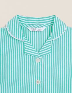 M&S Collection Dresses Girls' Pure Cotton Striped School Dress (2-14 Yrs) -School Uniform Sales Store SD 04 T76 6480 J0 X EC 3