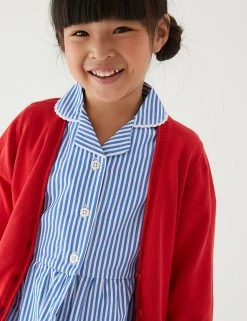 M&S Collection Dresses Girls' Pure Cotton Striped School Dress (2-14 Yrs) -School Uniform Sales Store SD 04 T76 6480 O4 X EC 1