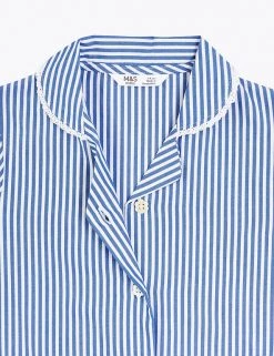 M&S Collection Dresses Girls' Pure Cotton Striped School Dress (2-14 Yrs) -School Uniform Sales Store SD 04 T76 6480 O4 X EC 4