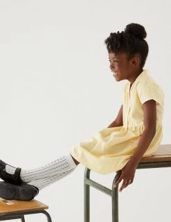 M&S Collection Dresses Girls' Pure Cotton Striped School Dress (2-14 Yrs) -School Uniform Sales Store SD 04 T76 6480 R0 X EC 0