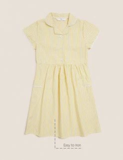 M&S Collection Dresses Girls' Pure Cotton Striped School Dress (2-14 Yrs) -School Uniform Sales Store SD 04 T76 6480 R0 X EC 90