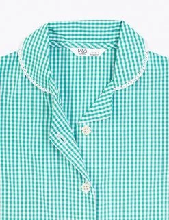 M&S Collection Dresses Girls' Pure Cotton Gingham School Dress (2-14 Yrs) -School Uniform Sales Store SD 04 T76 6481 J0 X EC 4