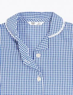 M&S Collection Dresses Girls' Pure Cotton Gingham School Dress (2-14 Yrs) -School Uniform Sales Store SD 04 T76 6481 O4 X EC 4