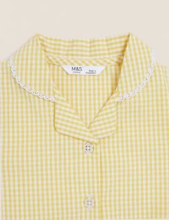 M&S Collection Dresses Girls' Pure Cotton Gingham School Dress (2-14 Yrs) -School Uniform Sales Store SD 04 T76 6481 R0 X EC 3