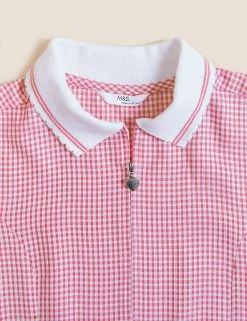 Dresses Girls' Gingham Pleated Zip School Playsuit (2-14 Yrs) -School Uniform Sales Store SD 04 T76 6482 A0 X EC 5