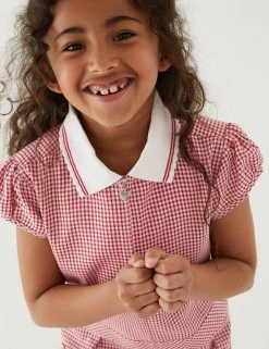 Dresses Girls' Gingham Pleated Zip School Playsuit (2-14 Yrs) -School Uniform Sales Store SD 04 T76 6482 B0 X EC 1