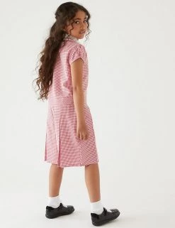 Dresses Girls' Gingham Pleated Zip School Playsuit (2-14 Yrs) -School Uniform Sales Store SD 04 T76 6482 B0 X EC 2