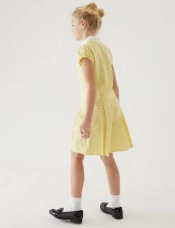 Dresses Girls' Gingham Pleated Zip School Playsuit (2-14 Yrs) -School Uniform Sales Store SD 04 T76 6482 R0 X EC 2