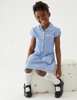 M&S Collection 2pk Girls' Cotton Plus Fit School Dresses