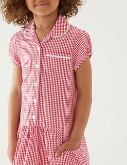 M&S Collection 2pk Girls' Cotton Gingham School Dresses (2-14 Yrs) -School Uniform Sales Store SD 04 T76 6487 B0 X EC 1