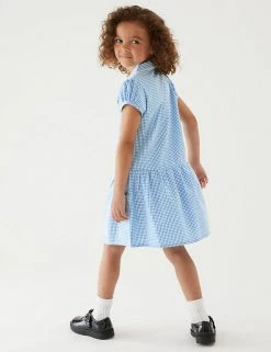 M&S Collection 2pk Girls' Cotton Gingham School Dresses (2-14 Yrs) -School Uniform Sales Store SD 04 T76 6487 E1 X EC 2