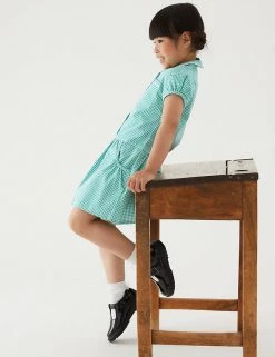 M&S Collection 2pk Girls' Cotton Gingham School Dresses (2-14 Yrs) -School Uniform Sales Store SD 04 T76 6487 J0 X EC 0