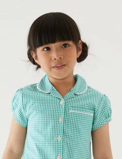 M&S Collection 2pk Girls' Cotton Gingham School Dresses (2-14 Yrs) -School Uniform Sales Store SD 04 T76 6487 J0 X EC 1