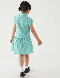 M&S Collection 2pk Girls' Cotton Gingham School Dresses (2-14 Yrs) -School Uniform Sales Store SD 04 T76 6487 J0 X EC 2
