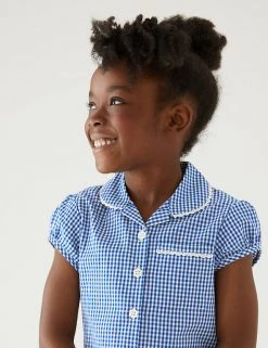 M&S Collection 2pk Girls' Cotton Gingham School Dresses (2-14 Yrs) -School Uniform Sales Store SD 04 T76 6487 O4 X EC 1
