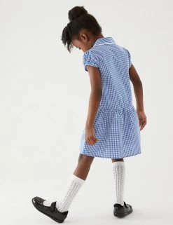 M&S Collection 2pk Girls' Cotton Gingham School Dresses (2-14 Yrs) -School Uniform Sales Store SD 04 T76 6487 O4 X EC 2