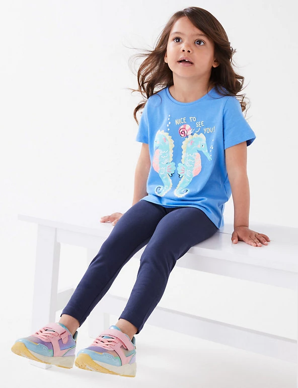 M&S Collection Cotton Rich Plain Leggings (2-7 Yrs) 12 M&S Collection Cotton Rich Plain Leggings (2-7 Yrs) - Image 10