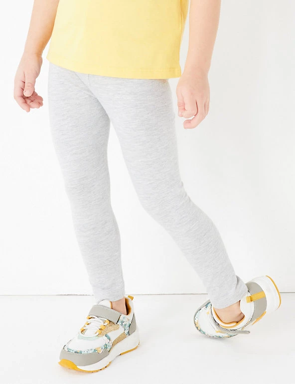 M&S Collection Cotton Rich Plain Leggings (2-7 Yrs) 9 M&S Collection Cotton Rich Plain Leggings (2-7 Yrs) - Image 7