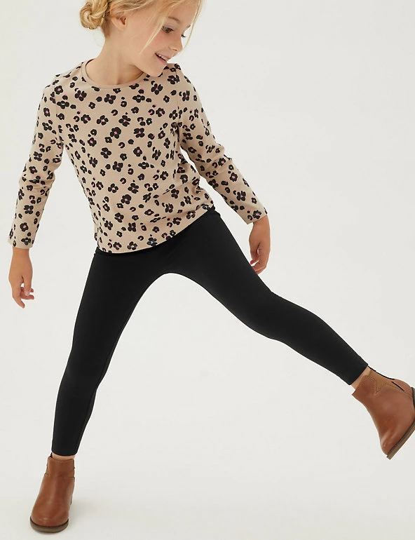 M&S Collection 5pk Cotton Rich Leggings (2-7 Yrs) 5 M&S Collection 5pk Cotton Rich Leggings (2-7 Yrs) - Image 3