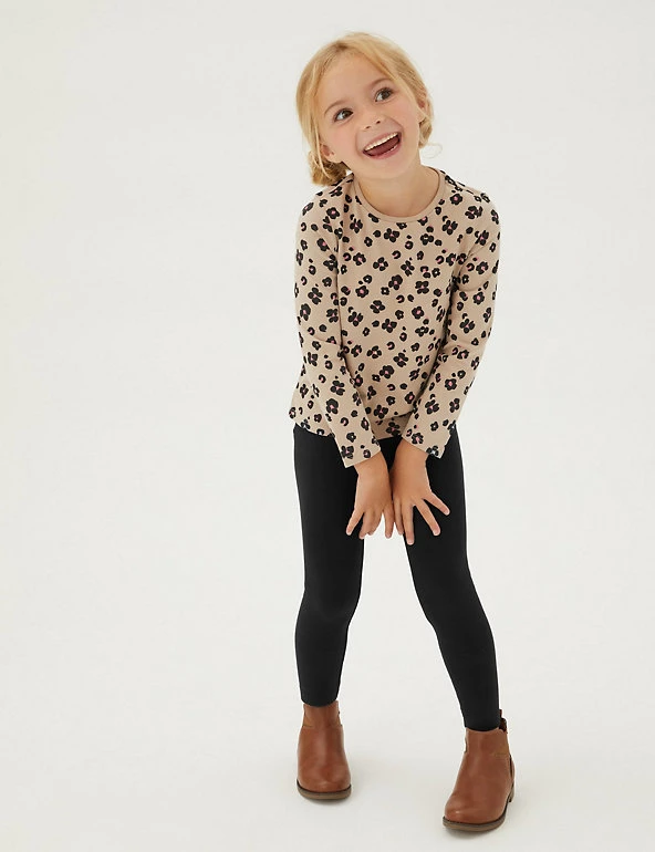 M&S Collection 5pk Cotton Rich Leggings (2-7 Yrs) 4 M&S Collection 5pk Cotton Rich Leggings (2-7 Yrs) - Image 2