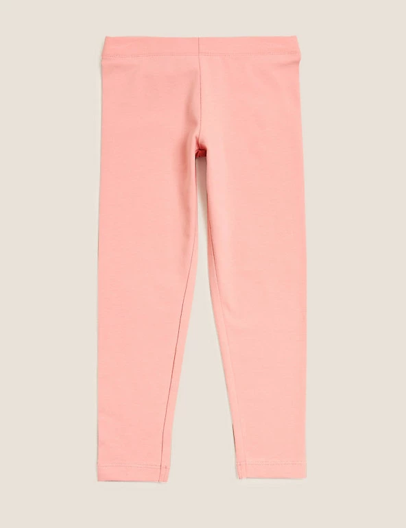 M&S Collection Cotton Rich Plain Leggings (2-7 Yrs) 4 M&S Collection Cotton Rich Plain Leggings (2-7 Yrs) - Image 2