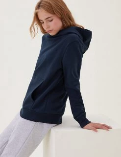 M&S Collection Jumpers Unisex Cotton Rich Hooded Sweatshirt (6-16 Yrs) -School Uniform Sales Store SD 04 T87 4112B F0 X EC 2