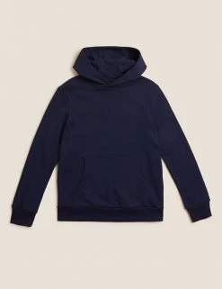 M&S Collection Jumpers Unisex Cotton Rich Hooded Sweatshirt (6-16 Yrs) -School Uniform Sales Store SD 04 T87 4112B F0 X EC 90