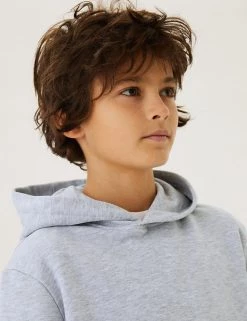 M&S Collection Jumpers Unisex Cotton Rich Hooded Sweatshirt (6-16 Yrs) -School Uniform Sales Store SD 04 T87 4112B UT X EC 0