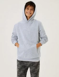 M&S Collection Jumpers Unisex Cotton Rich Hooded Sweatshirt (6-16 Yrs) -School Uniform Sales Store SD 04 T87 4112B UT X EC 1