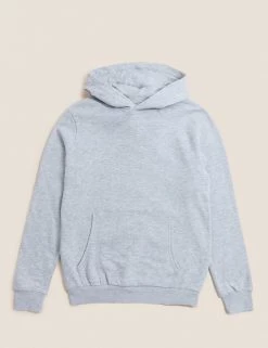 M&S Collection Jumpers Unisex Cotton Rich Hooded Sweatshirt (6-16 Yrs) -School Uniform Sales Store SD 04 T87 4112B UT X EC 90