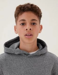 M&S Collection Jumpers Unisex Cotton Rich Hooded Sweatshirt (6-16 Yrs) -School Uniform Sales Store SD 04 T87 4112B VP X EC 2