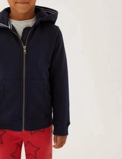 M&S Collection Jumpers Cotton Rich Plain Hoodie (2-7 Yrs) -School Uniform Sales Store SD 04 T88 4500B F0 X EC 1