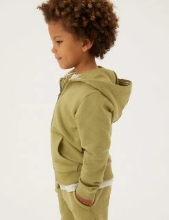 M&S Collection Jumpers Cotton Rich Plain Hoodie (2-7 Yrs) -School Uniform Sales Store SD 04 T88 4500B KH X EC 0