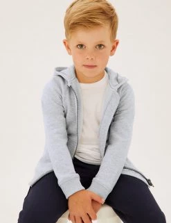 M&S Collection Jumpers Cotton Rich Plain Hoodie (2-7 Yrs) -School Uniform Sales Store SD 04 T88 4500B T0 X EC 0