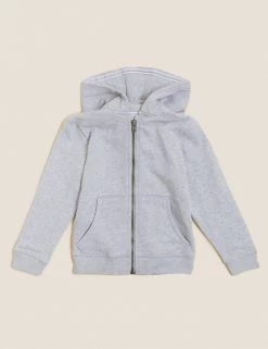 M&S Collection Jumpers Cotton Rich Plain Hoodie (2-7 Yrs) -School Uniform Sales Store SD 04 T88 4500B T0 X EC 90