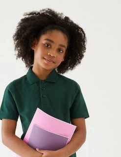 M&S Collection Polo-shirts Unisex Pure Cotton Polo Shirt (2-16 Yrs) -School Uniform Sales Store SD 04 T93 1782 EE X EC 1