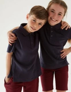 M&S Collection Polo-shirts Unisex Pure Cotton Polo Shirt (2-16 Yrs) -School Uniform Sales Store SD 04 T93 1782 F3 X EC 0