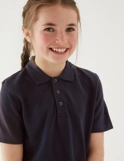 M&S Collection Polo-shirts Unisex Pure Cotton Polo Shirt (2-16 Yrs) -School Uniform Sales Store SD 04 T93 1782 F3 X EC 1