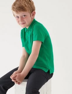M&S Collection Polo-shirts Unisex Pure Cotton Polo Shirt (2-16 Yrs) -School Uniform Sales Store SD 04 T93 1782 KF X EC 1